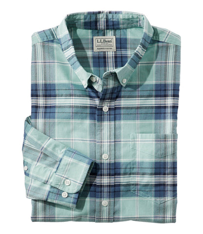 Men's Comfort Stretch® Oxford Shirt, Slightly Fitted Untucked Fit, Plaid | L.L.Bean sale - US 5714