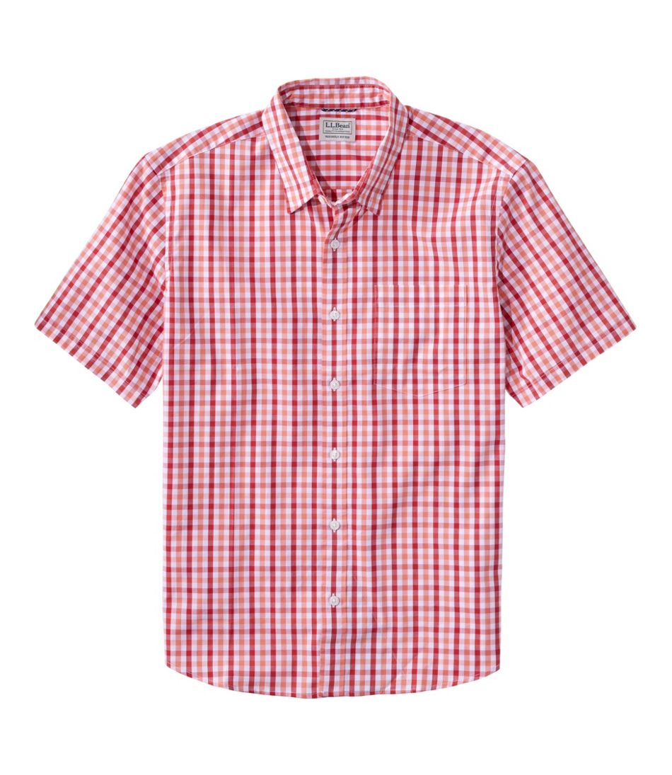 Men's Comfort Stretch Performance® Shirt, Short-Sleeve, Slightly Fitted Untucked Fit, Plaid | L.L.Bean for sale
