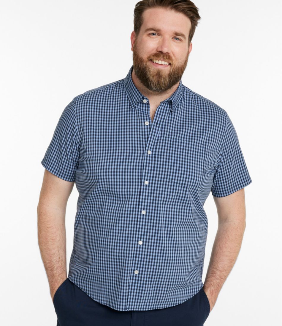 Men's Comfort Stretch Performance® Shirt, Short-Sleeve, Slightly Fitted Untucked Fit, Plaid | L.L.Bean for sale