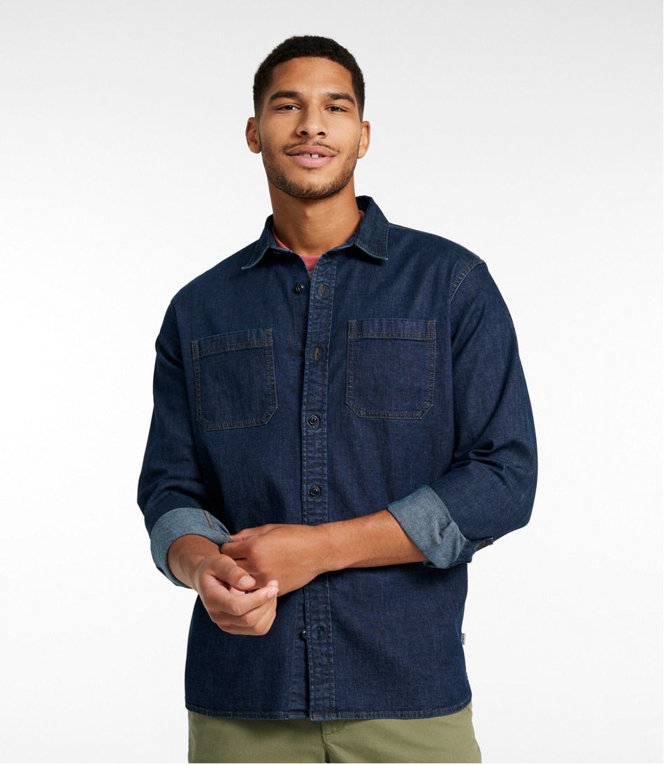 Men's BeanFlex® Denim Shirt, Traditional Untucked Fit | L.L.Bean near me