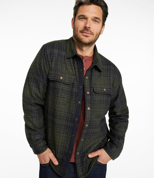 Men's Maine Guide Lightweight Lined Wool Field Shirt, Plaid | L.L.Bean discount