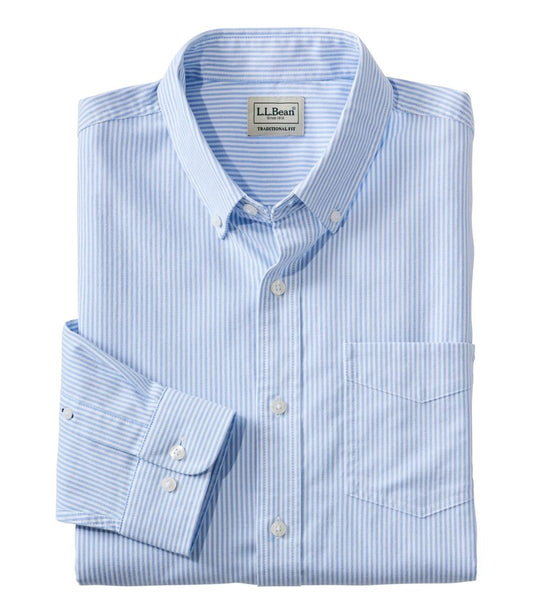 Men's Comfort Stretch Oxford Shirt, Traditional Untucked Fit, Stripe | L.L.Bean near me