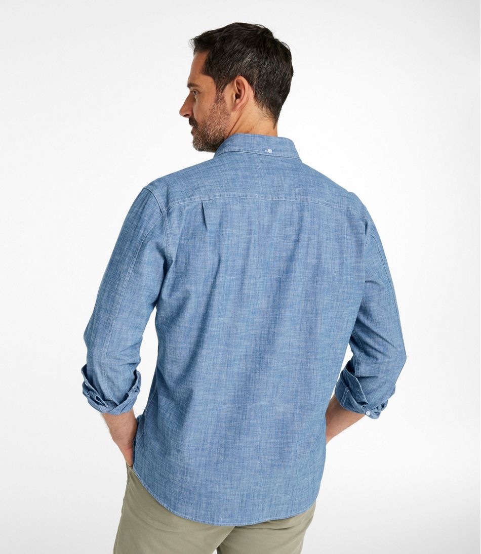 Men's Comfort Stretch® Chambray Shirt, Long-Sleeve, Slightly Fitted Untucked Fit | L.L.Bean near me