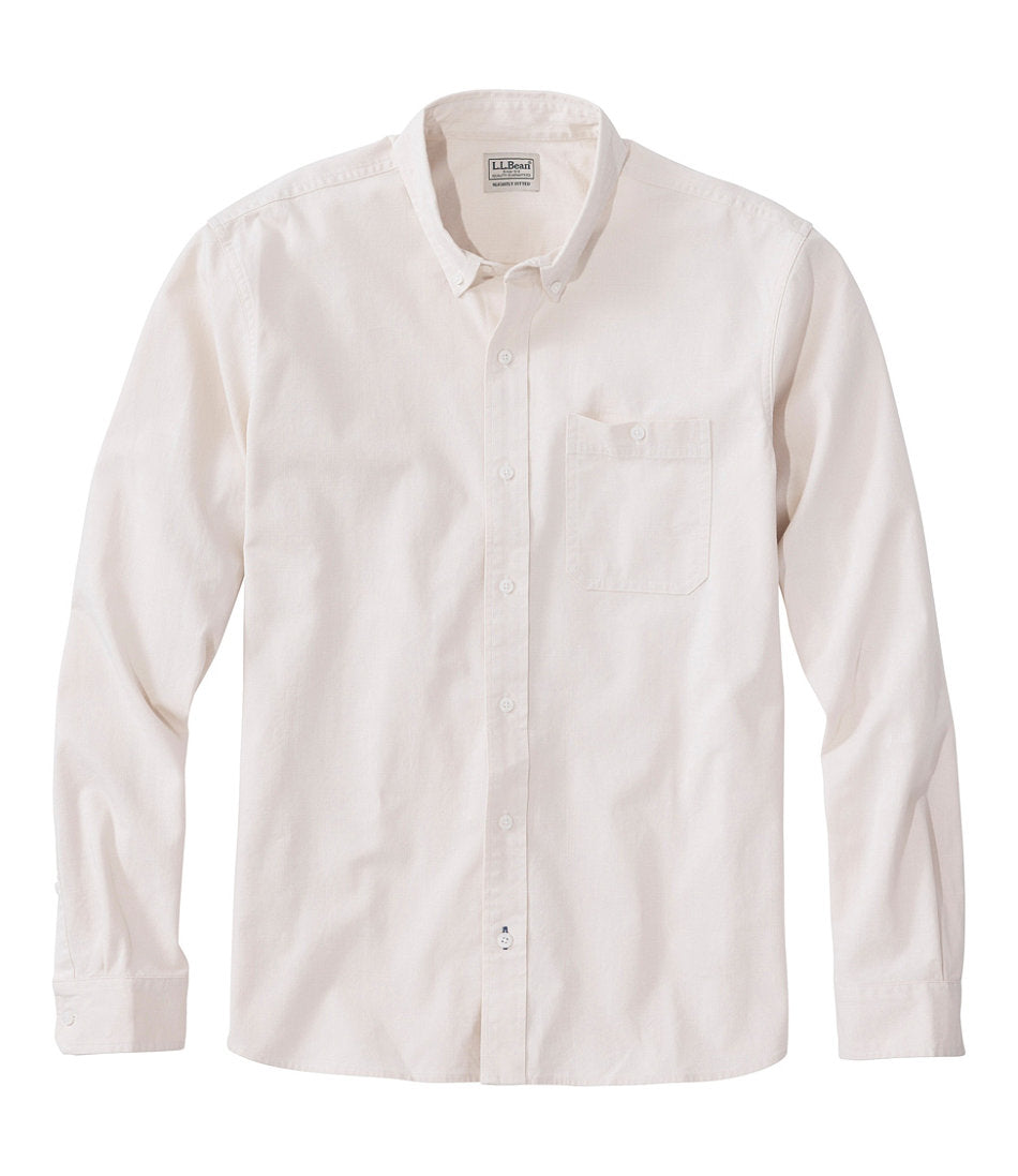 Men's Comfort Stretch® Chambray Shirt, Long-Sleeve, Slightly Fitted Untucked Fit | L.L.Bean near me - US 1635