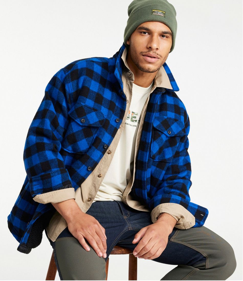 Men's Maine Guide Sherpa Lined Wool Shirt | L.L.Bean for sale