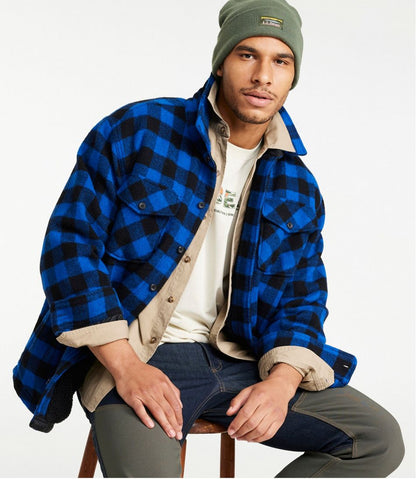 Men's Maine Guide Sherpa Lined Wool Shirt | L.L.Bean for sale