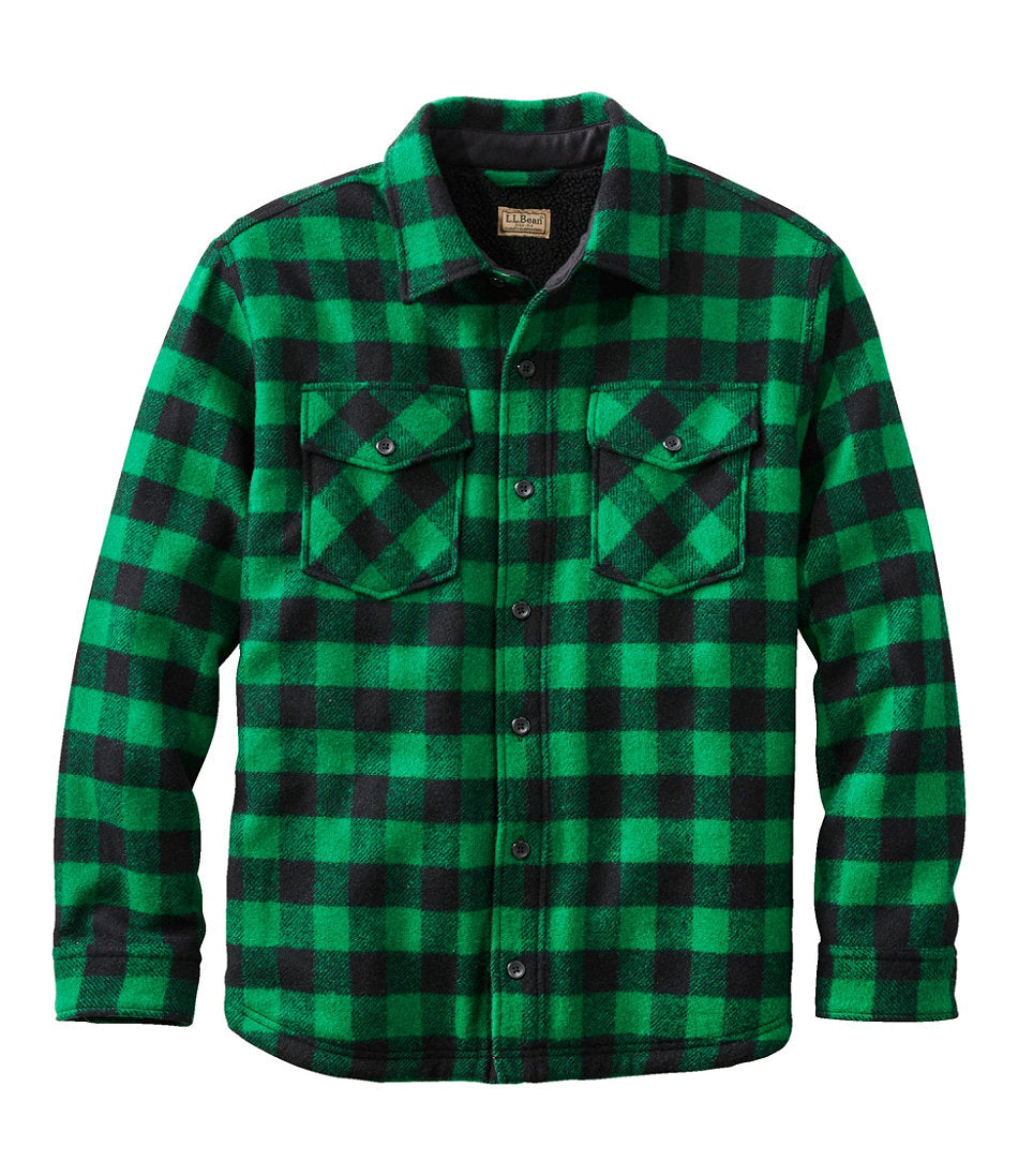 Men's Maine Guide Sherpa Lined Wool Shirt | L.L.Bean for sale - US 9189