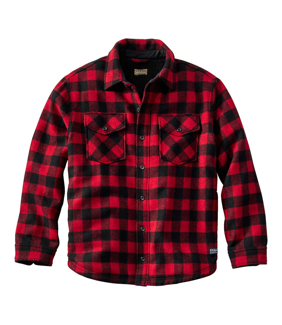 Men's Maine Guide Sherpa Lined Wool Shirt | L.L.Bean for sale - US 9189