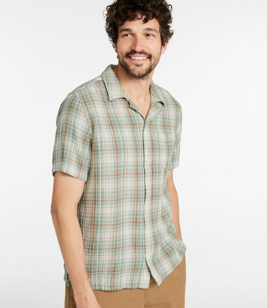 Men's Cloud Gauze Shirt, Short-Sleeve, Slightly Fitted Untucked Fit, Plaid | L.L.Bean near me