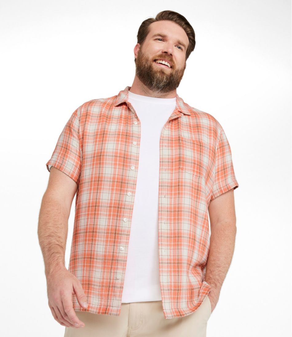 Men's Cloud Gauze Shirt, Short-Sleeve, Slightly Fitted Untucked Fit, Plaid | L.L.Bean near me