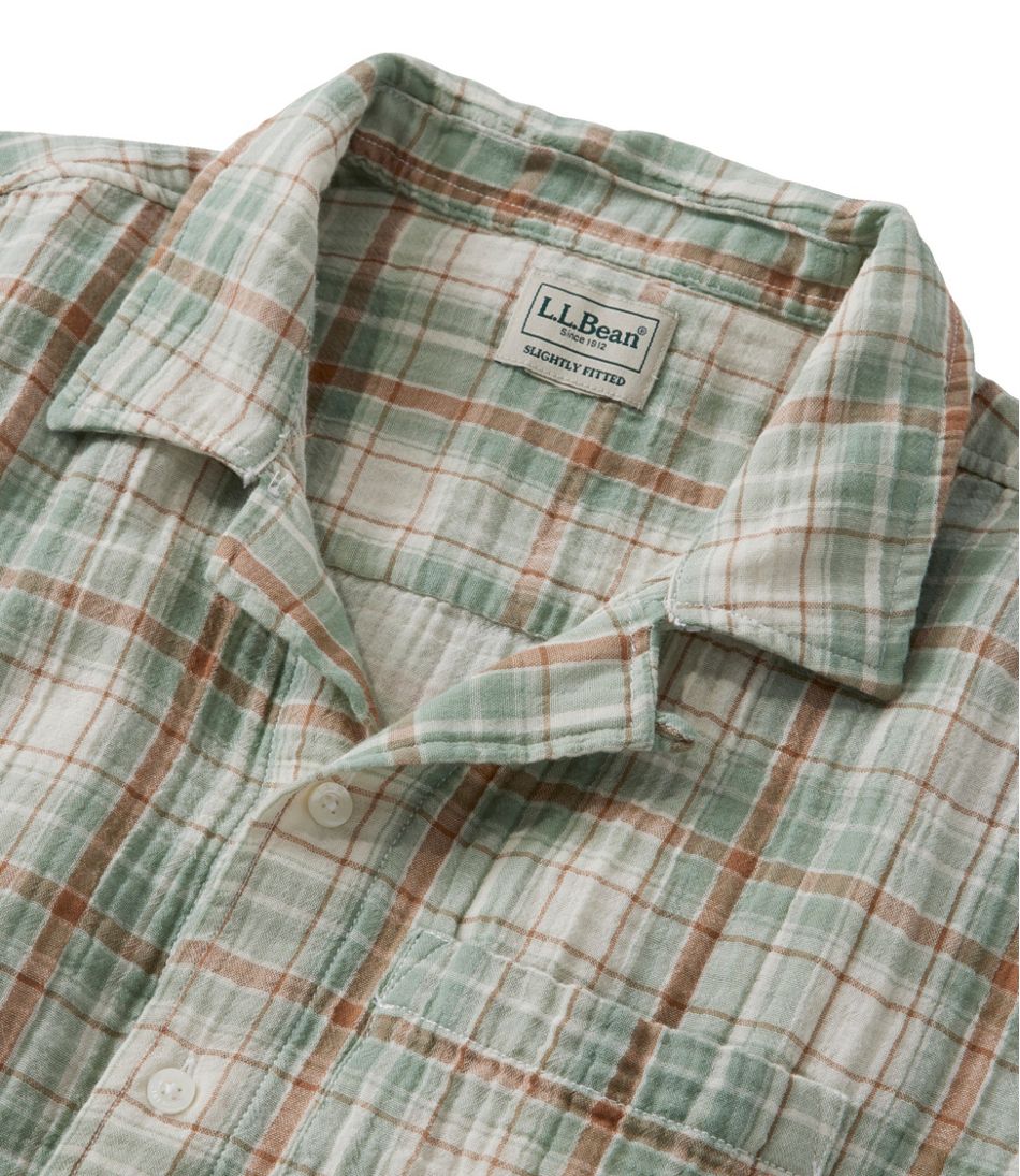 Men's Cloud Gauze Shirt, Short-Sleeve, Slightly Fitted Untucked Fit, Plaid | L.L.Bean near me