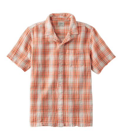 Men's Cloud Gauze Shirt, Short-Sleeve, Slightly Fitted Untucked Fit, Plaid | L.L.Bean near me - US 1566