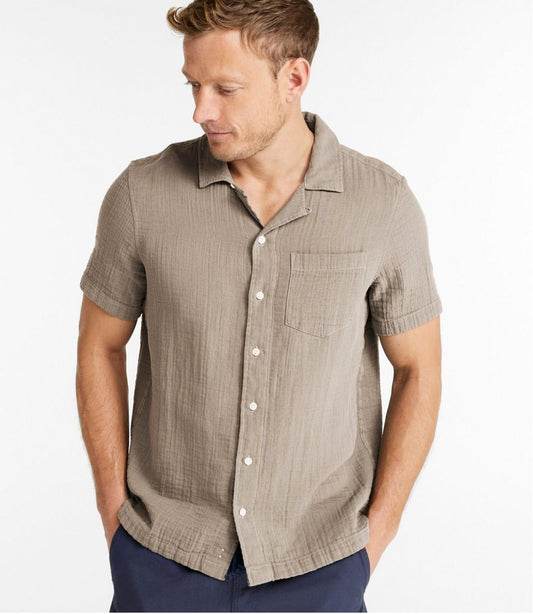 Men's Cloud Gauze Shirt, Short-Sleeve, Slightly Fitted Untucked Fit | L.L.Bean online