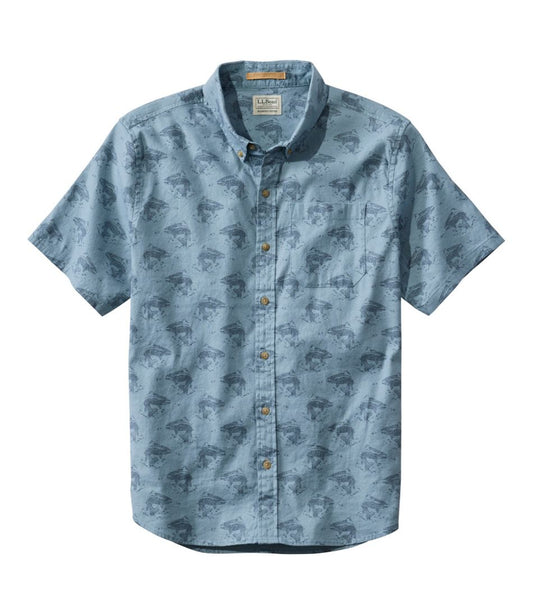 Men's Stonecoast Hemp Shirt, Short-Sleeve, Slightly Fitted Untucked Fit, Print | L.L.Bean sale