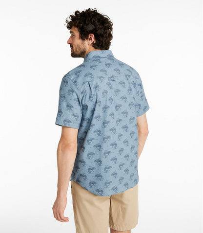 Men's Stonecoast Hemp Shirt, Short-Sleeve, Slightly Fitted Untucked Fit, Print | L.L.Bean sale