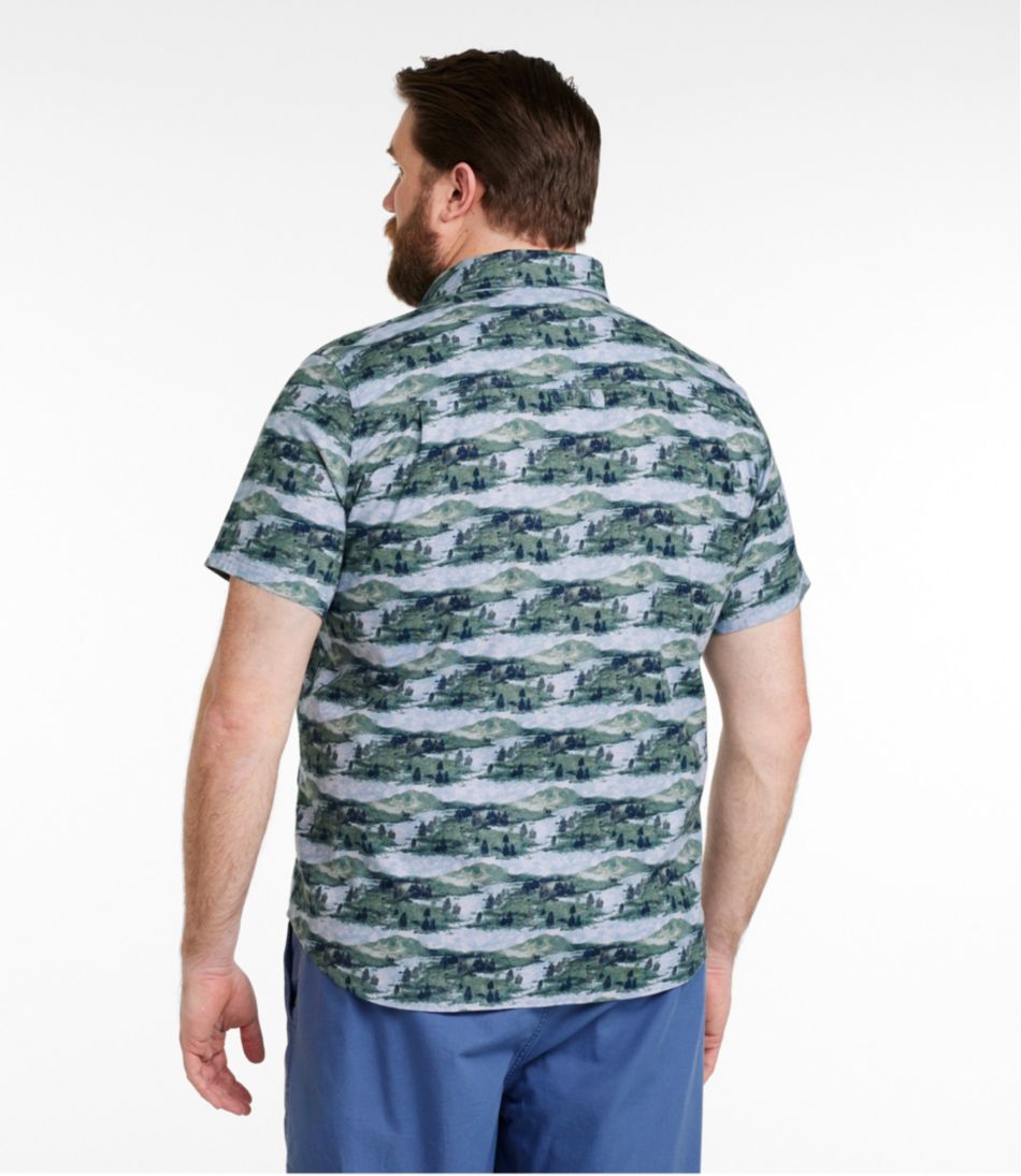 Men's Stonecoast Hemp Shirt, Short-Sleeve, Slightly Fitted Untucked Fit, Print | L.L.Bean sale