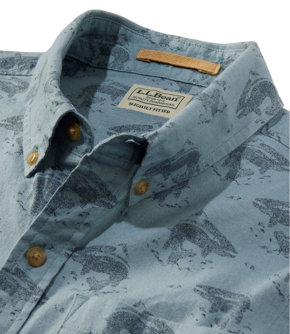 Men's Stonecoast Hemp Shirt, Short-Sleeve, Slightly Fitted Untucked Fit, Print | L.L.Bean sale