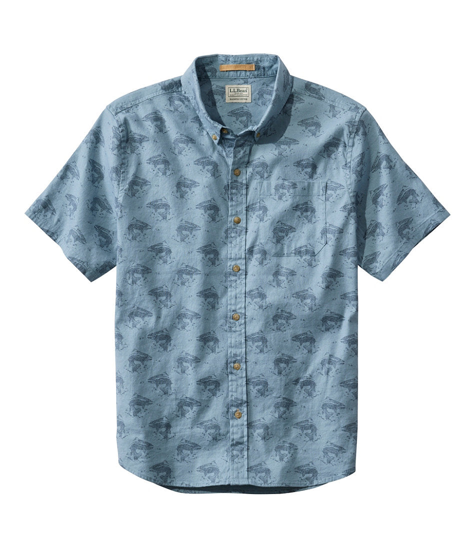Men's Stonecoast Hemp Shirt, Short-Sleeve, Slightly Fitted Untucked Fit, Print | L.L.Bean sale - US 4165
