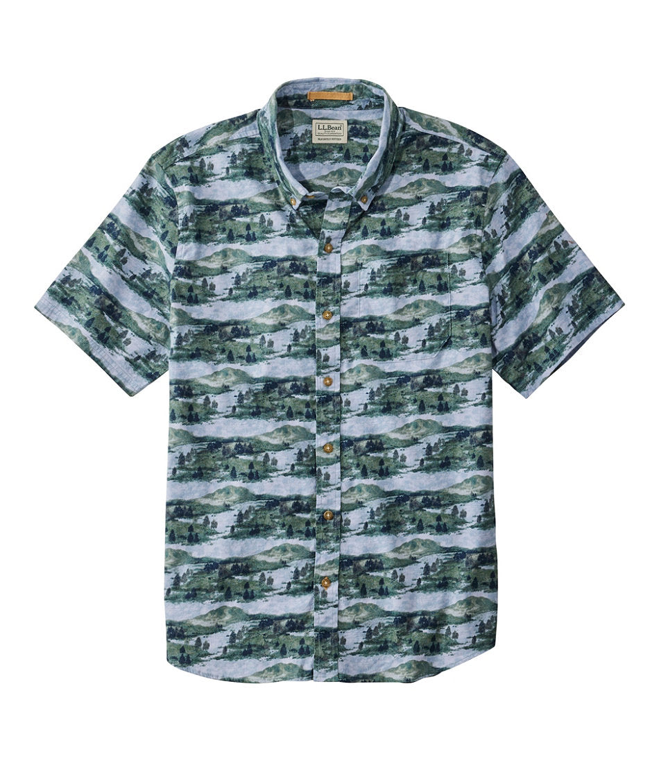 Men's Stonecoast Hemp Shirt, Short-Sleeve, Slightly Fitted Untucked Fit, Print | L.L.Bean sale - US 4165