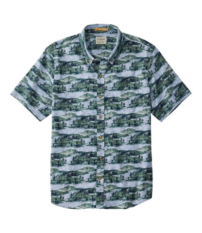 Men's Stonecoast Hemp Shirt, Short-Sleeve, Slightly Fitted Untucked Fit, Print | L.L.Bean sale - US 4165