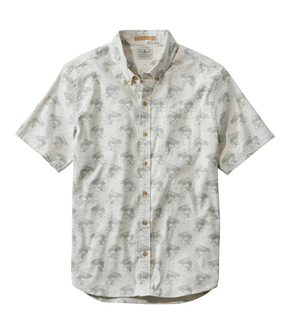 Men's Stonecoast Hemp Shirt, Short-Sleeve, Slightly Fitted Untucked Fit, Print | L.L.Bean sale - US 4165