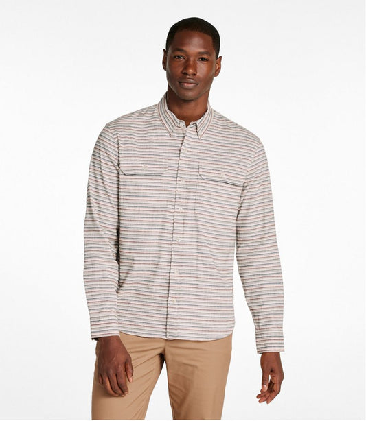 Men's Stonecoast Hemp Shirt, Long-Sleeve, Slightly Fitted Untucked Fit, Stripe | L.L.Bean for sale