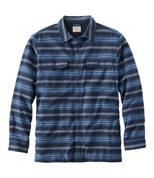 Men's Fleece-Lined Flannel Shirt, Traditional Fit, Stripe | L.L.Bean outlet
