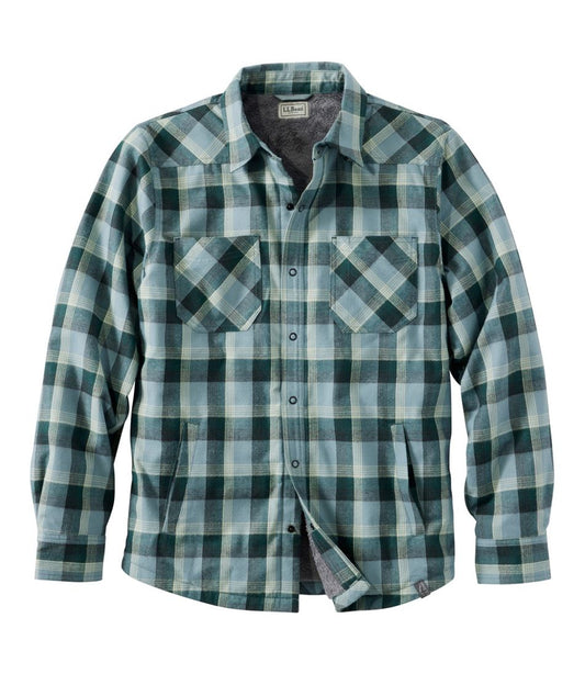 Men's Katahdin Performance Flannel Shirt-Jacket, Hi-Pile Fleece-Lined Plaid | L.L.Bean online