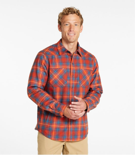 Men's Katahdin Performance Flannel Shirt-Jacket, Hi-Pile Fleece-Lined Plaid | L.L.Bean online