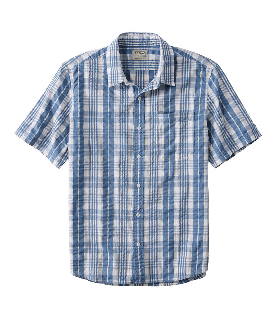Men's Organic Cotton Seersucker Shirt, Short-Sleeve, Slightly Fitted, Plaid | L.L.Bean on sale - US 6322