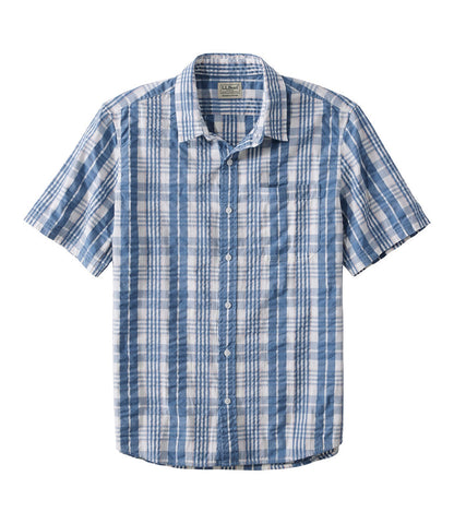 Men's Organic Cotton Seersucker Shirt, Short-Sleeve, Slightly Fitted, Plaid | L.L.Bean on sale - US 6322