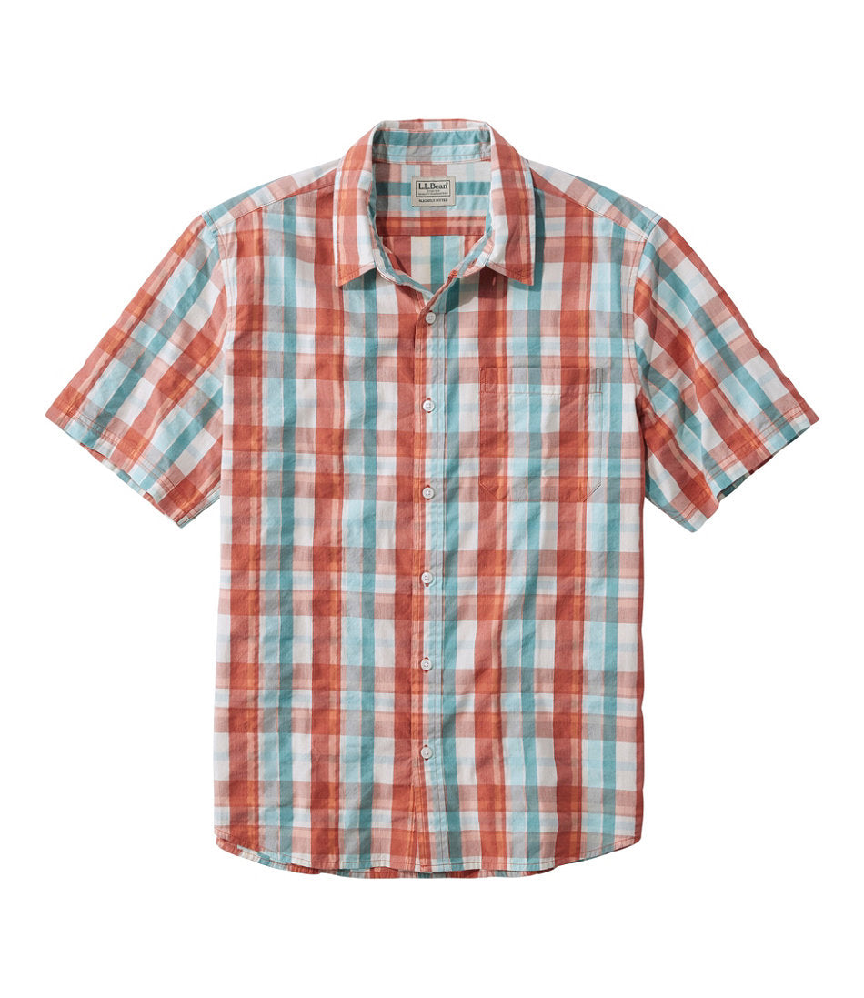 Men's Organic Cotton Seersucker Shirt, Short-Sleeve, Slightly Fitted, Plaid | L.L.Bean on sale - US 6322