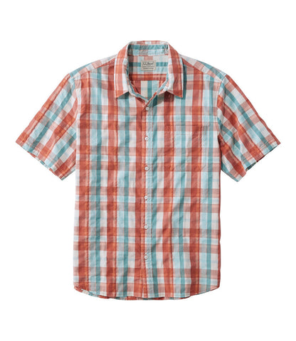 Men's Organic Cotton Seersucker Shirt, Short-Sleeve, Slightly Fitted, Plaid | L.L.Bean on sale - US 6322