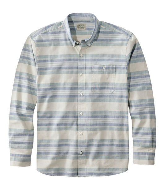 Men's Comfort Stretch Chambray Shirt, Traditional Untucked Fit, Long-Sleeve, Stripe | L.L.Bean near me