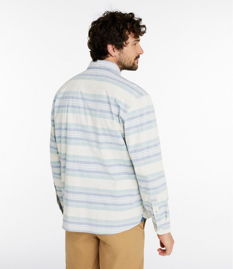 Men's Comfort Stretch Chambray Shirt, Traditional Untucked Fit, Long-Sleeve, Stripe | L.L.Bean near me