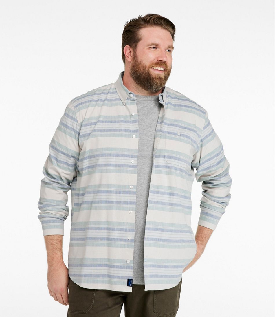 Men's Comfort Stretch Chambray Shirt, Traditional Untucked Fit, Long-Sleeve, Stripe | L.L.Bean near me