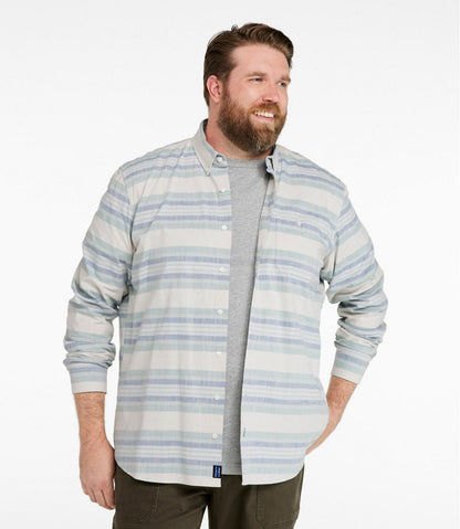 Men's Comfort Stretch Chambray Shirt, Traditional Untucked Fit, Long-Sleeve, Stripe | L.L.Bean near me