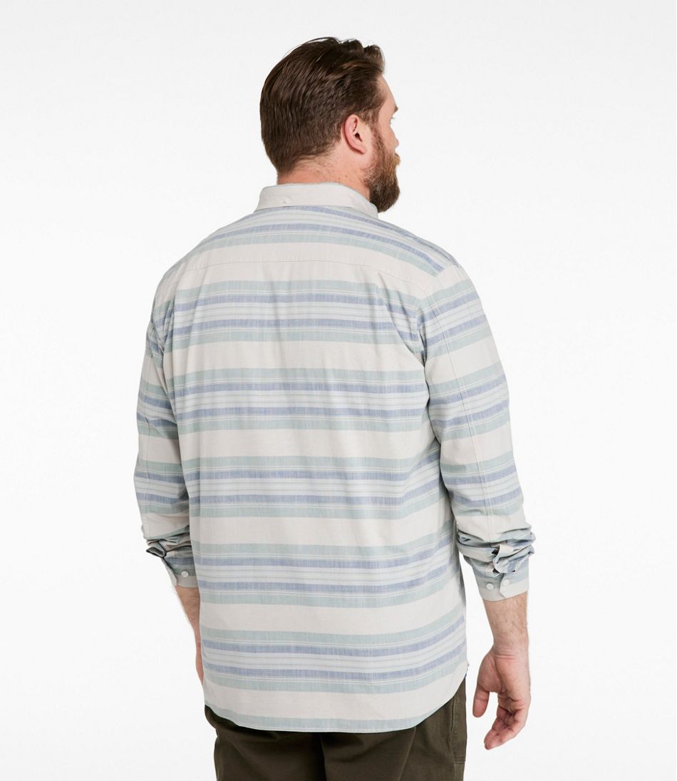 Men's Comfort Stretch Chambray Shirt, Traditional Untucked Fit, Long-Sleeve, Stripe | L.L.Bean near me