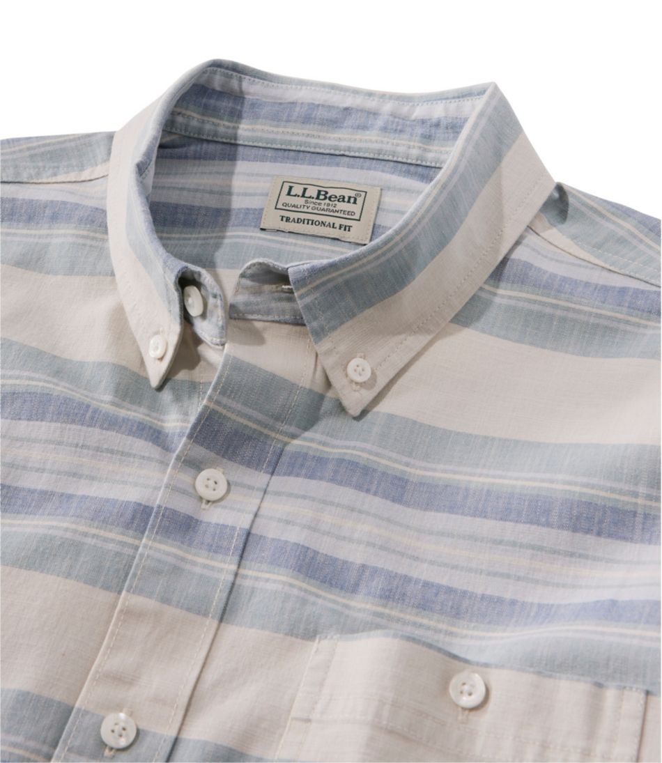 Men's Comfort Stretch Chambray Shirt, Traditional Untucked Fit, Long-Sleeve, Stripe | L.L.Bean near me