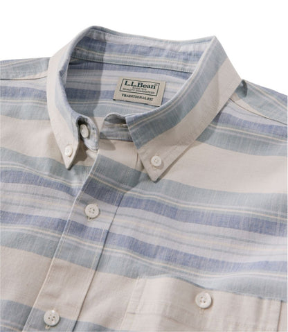Men's Comfort Stretch Chambray Shirt, Traditional Untucked Fit, Long-Sleeve, Stripe | L.L.Bean near me