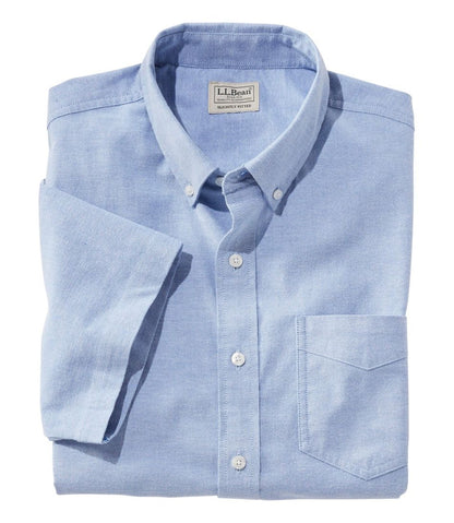 Men's Comfort Stretch® Oxford Shirt, Slightly Fitted Untucked Fit, Short-Sleeve | L.L.Bean sale