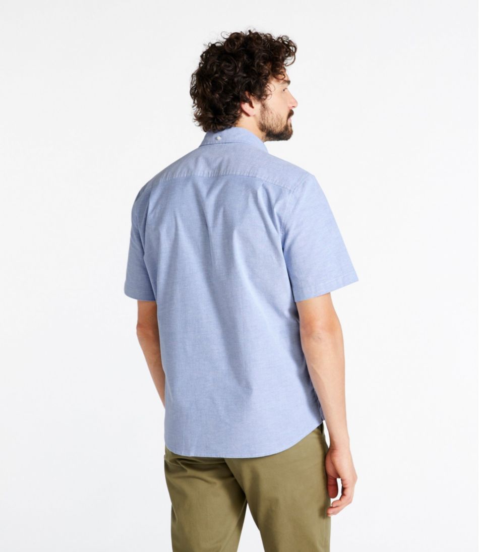 Men's Comfort Stretch® Oxford Shirt, Slightly Fitted Untucked Fit, Short-Sleeve | L.L.Bean sale