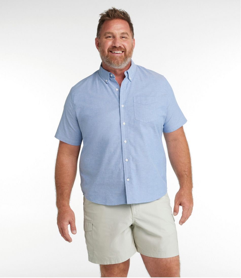 Men's Comfort Stretch® Oxford Shirt, Slightly Fitted Untucked Fit, Short-Sleeve | L.L.Bean sale