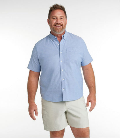 Men's Comfort Stretch® Oxford Shirt, Slightly Fitted Untucked Fit, Short-Sleeve | L.L.Bean sale