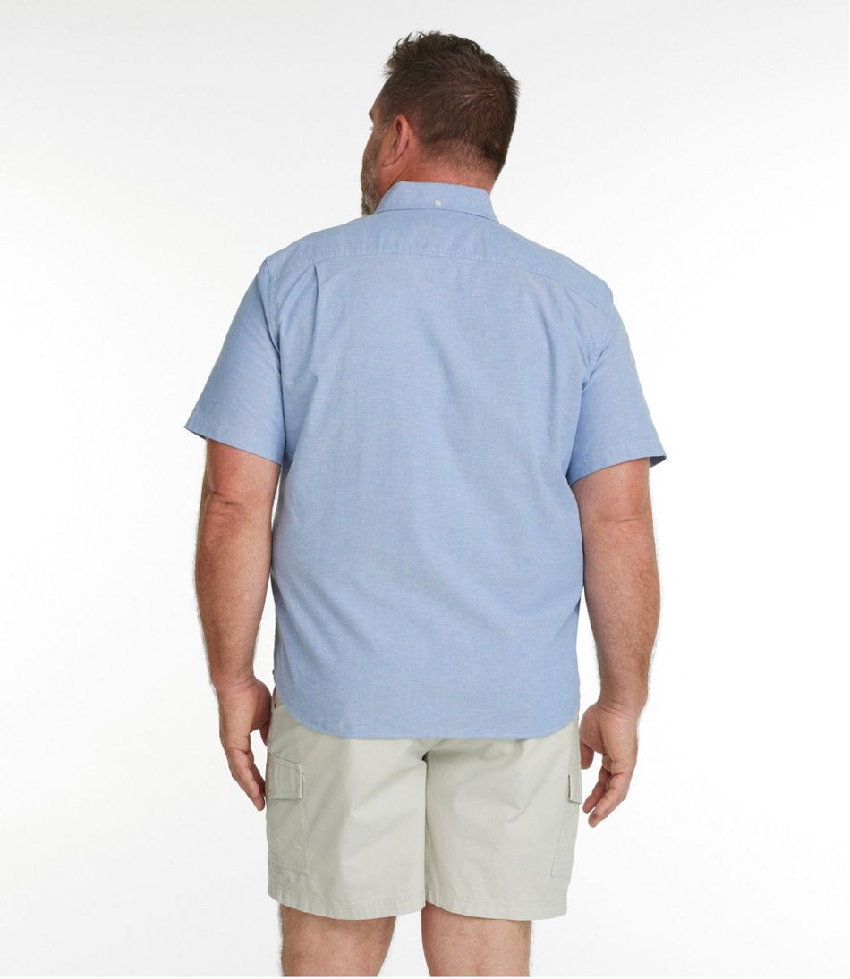 Men's Comfort Stretch® Oxford Shirt, Slightly Fitted Untucked Fit, Short-Sleeve | L.L.Bean sale