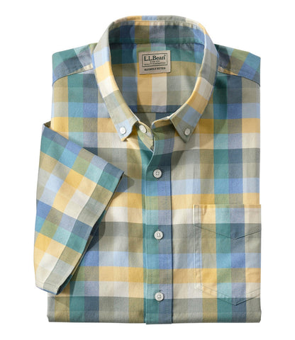 Men's Comfort Stretch® Oxford, Slightly Fitted Untucked Fit, Short-Sleeve, Plaid | L.L.Bean for sale - US 2410
