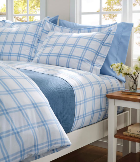 280-Thread-Count Pima Percale Sheet Collection, Windowpane | L.L.Bean for sale