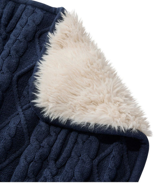 1912 Heritage Knit Faux Fur Throw, Cable | L.L.Bean sale