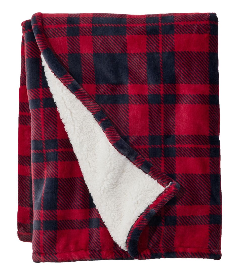 Wicked Plush Sherpa Throw, Plaid | L.L.Bean sale