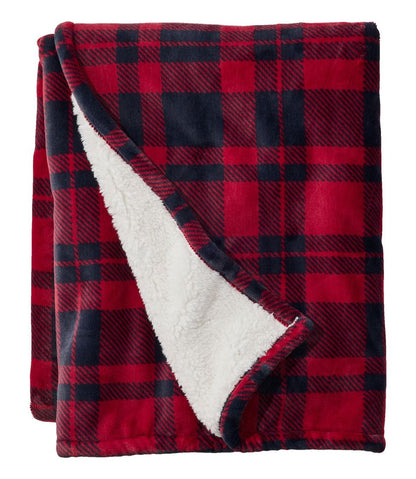 Wicked Plush Sherpa Throw, Plaid | L.L.Bean sale